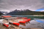 Canoes on Lake Louise